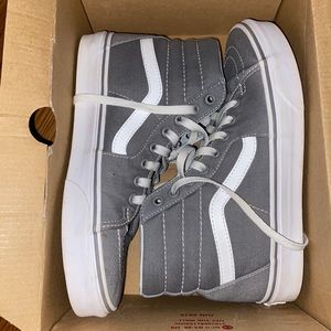 gray high top vans